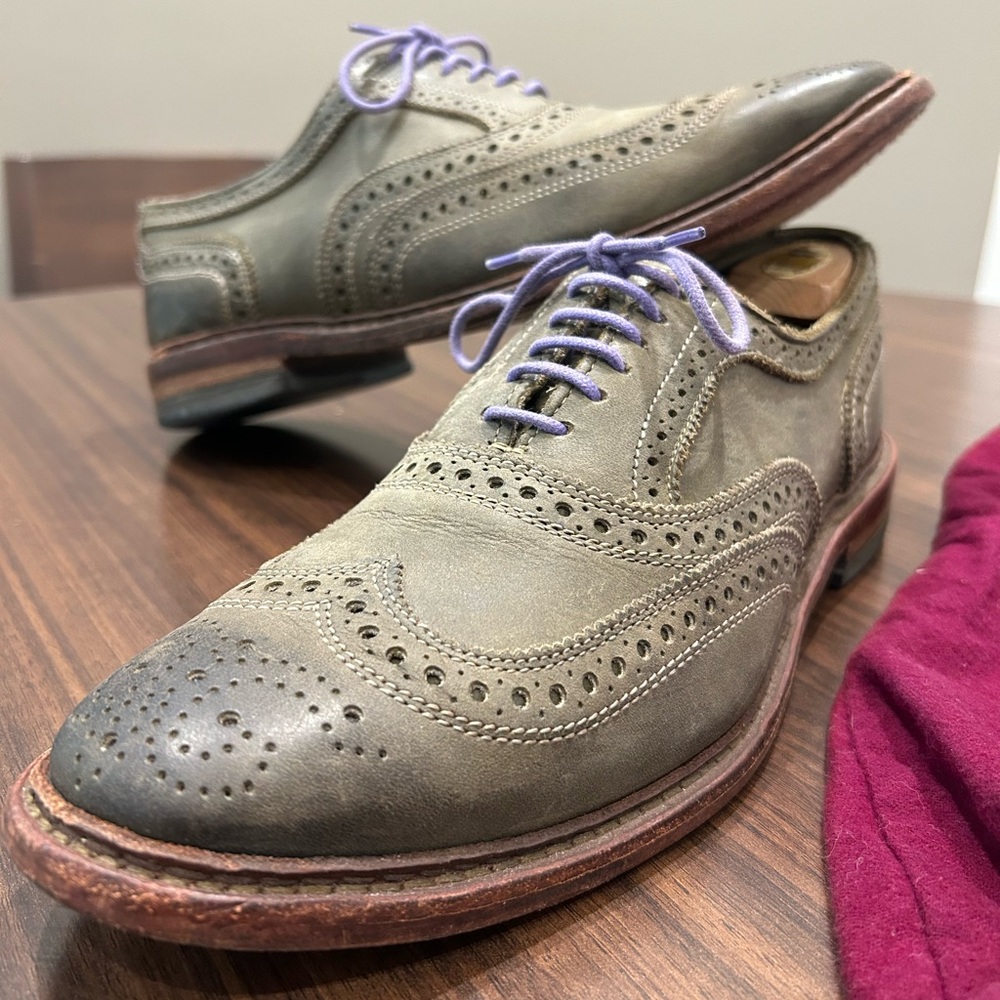 Allen Edmonds Gray Wingtip Oxfords